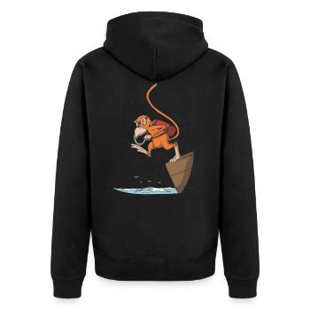Plongeur saute d'idée cadeau de bateau - Veste à capuche bio Premium Unisexe - noir - Dos - Nico (187cm)