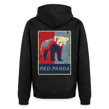 Red panda - Unisex Premium Organic Zip Hoodie - black - Back - Nico (187cm)