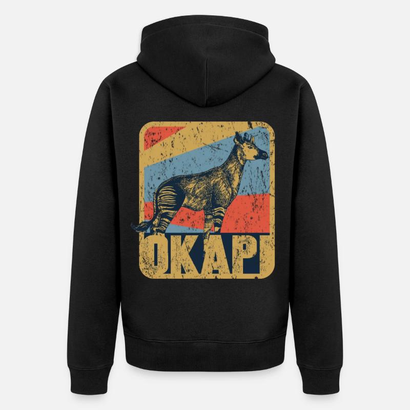 Okapi Retro - Veste à capuche bio Premium Unisexe - noir