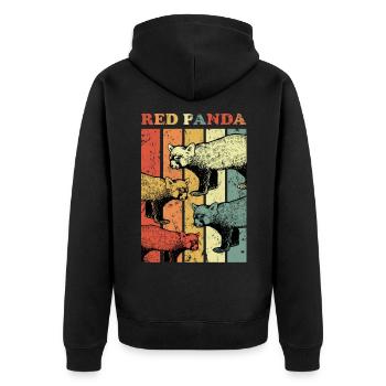 Red panda - Unisex Premium Organic Zip Hoodie - black - Back - Nico (187cm)