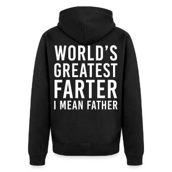 Father Father's Day Gift Funny saying Daddy joke - Unisex Premium Organic Zip Hoodie - black - Back - Nico (187cm)