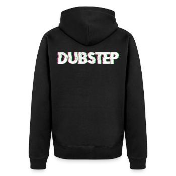 Dubstep - Unisex Premium Bio Zip Hoodie - Schwarz - Hinten - Nico (187cm)
