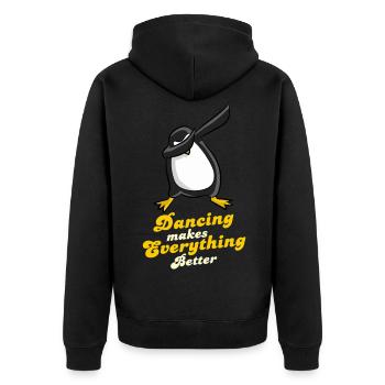 Dubbing Pinguin Dubstep Tanzen Geschenk - Unisex Premium Bio Zip Hoodie - Schwarz - Hinten - Nico (187cm)