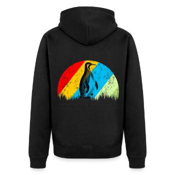 Pingouin rétro - Veste à capuche bio Premium Unisexe - noir - Dos - Nico (187cm)