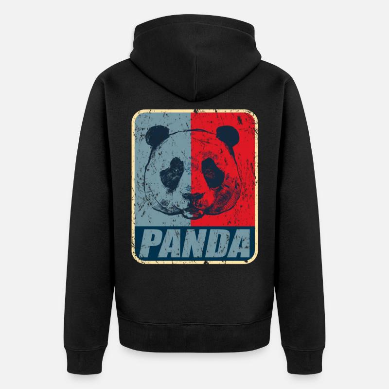 Panda - Veste à capuche bio Premium Unisexe - noir