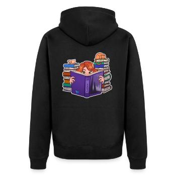 Littérature par TechPrincess - Veste à capuche bio Premium Unisexe - noir - Dos - Nico (187cm)