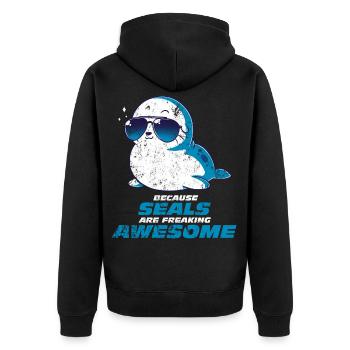 Robbe - Unisex Premium Bio Zip Hoodie - Schwarz - Hinten - Nico (187cm)
