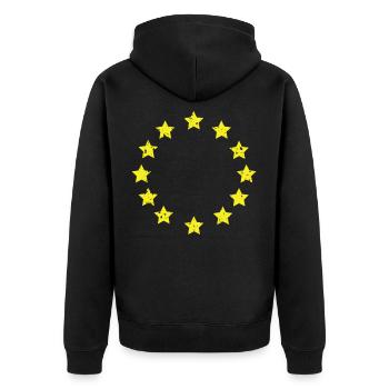 Europe flag EU European Union Europe star - Unisex Premium Organic Zip Hoodie - black - Back - Nico (187cm)