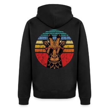 Girafe animal cool lunettes de soleil - Veste à capuche bio Premium Unisexe - noir - Dos - Nico (187cm)