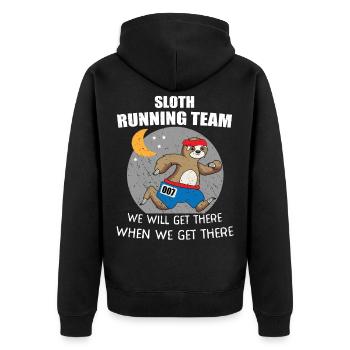 Sloth Marathon Sport Coureur Sloth Running Team - Veste à capuche bio Premium Unisexe - noir - Dos - Nico (187cm)