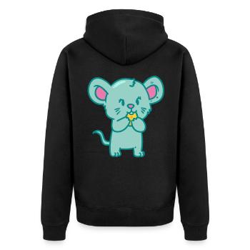 Nagetiere Maus Mäuse - Unisex Premium Bio Zip Hoodie - Schwarz - Hinten - Nico (187cm)