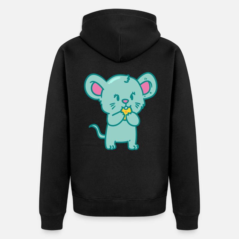 Rongeurs Souris souris - Veste à capuche bio Premium Unisexe - noir