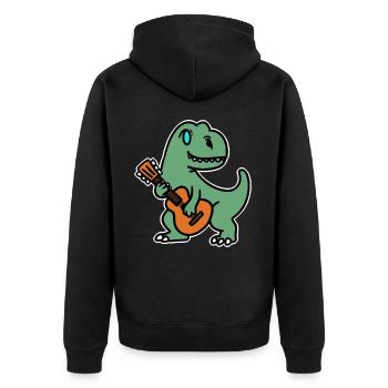Guitar Gittarist Dino Music Music School - Unisex Premium Organic Zip Hoodie - black - Back - Nico (187cm)
