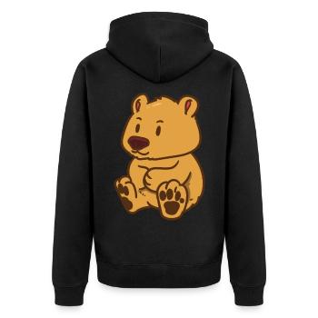 Teddy Teddy Bear Stuffed Animal Cuddle Hug - Unisex Premium Organic Zip Hoodie - black - Back - Nico (187cm)