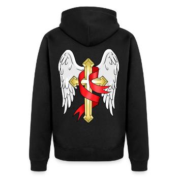 Croix Chrétiens Jésus Don Religion Pape - Veste à capuche bio Premium Unisexe - noir - Dos - Nico (187cm)
