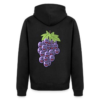 Trauben Weintrauben Wein Geschenk Rebe Traube - Unisex Premium Bio Zip Hoodie - Schwarz - Hinten - Nico (187cm)