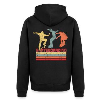 Skateboarding - Unisex Premium Bio Zip Hoodie - Schwarz - Hinten - Nico (187cm)