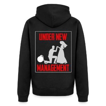 célibataire cadeau cool - Veste à capuche bio Premium Unisexe - noir - Dos - Nico (187cm)