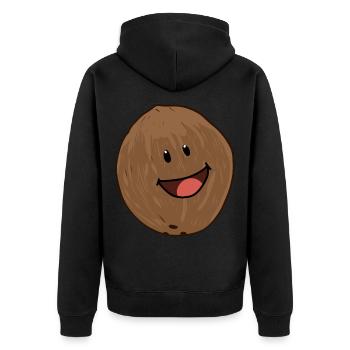 Kokosnuss Kokos Nüsse Nuss Kokosnüsse - Unisex Premium Bio Zip Hoodie - Schwarz - Hinten - Nico (187cm)
