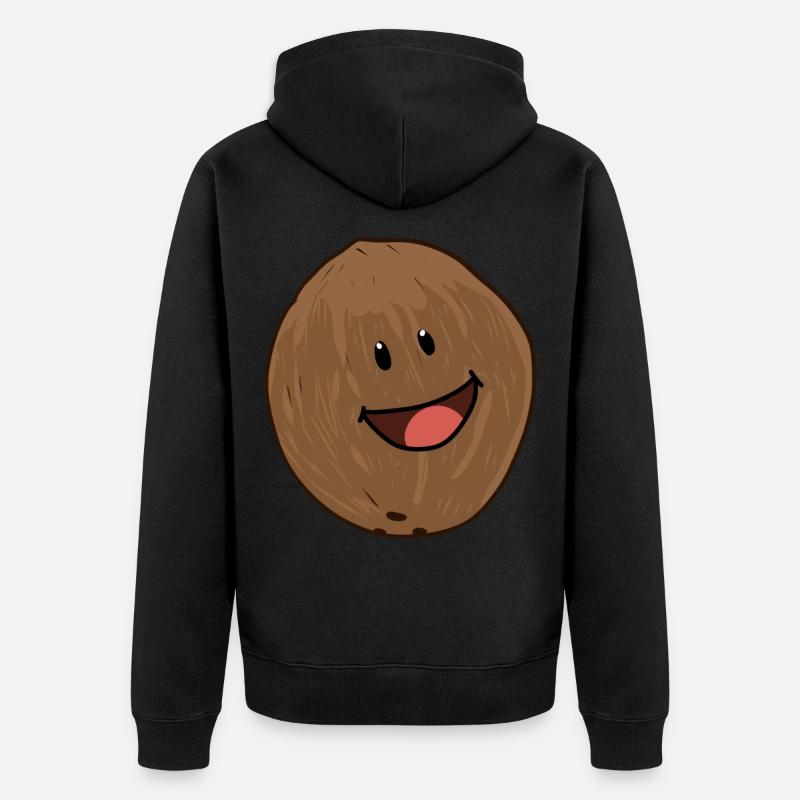 Coconut Coconut Nuts Nut Coconuts - Unisex Premium Organic Zip Hoodie - black