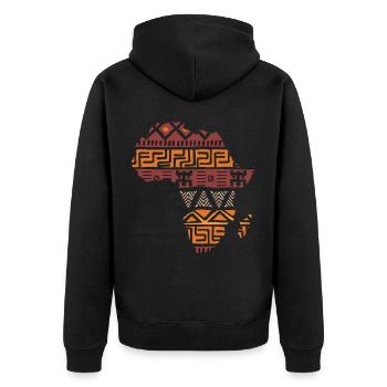 braunkarte afrika geschenk - Unisex Premium Bio Zip Hoodie - Schwarz - Hinten - Nico (187cm)