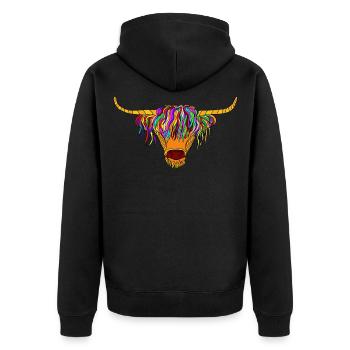 Taureau des Highlands - Veste à capuche bio Premium Unisexe - noir - Dos - Nico (187cm)
