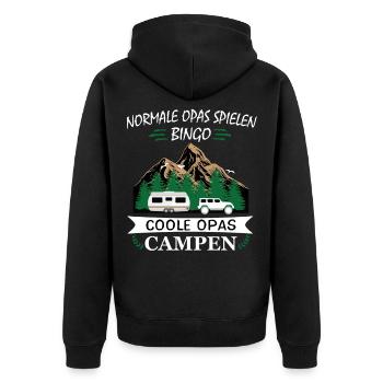 Cool Opas Camping Camping Opa Camping Vacances - Veste à capuche bio Premium Unisexe - noir - Dos - Nico (187cm)