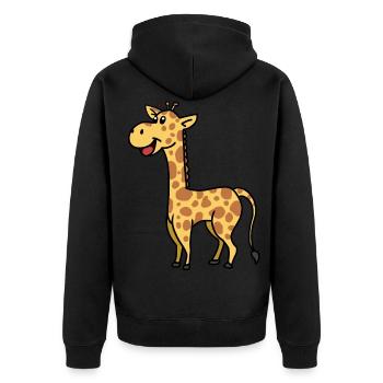 Girafe Giraffen Animaux sauvages Animaux Animaux Animaux Enfants - Veste à capuche bio Premium Unisexe - noir - Dos - Nico (187cm)