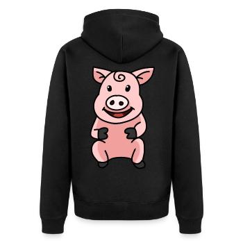 Cochon Truie Cochons Animaux Animal de ferme - Veste à capuche bio Premium Unisexe - noir - Dos - Nico (187cm)