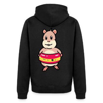 Baignade baignade hamster rongeur anneau de natation enfant - Veste à capuche bio Premium Unisexe - noir - Dos - Nico (187cm)
