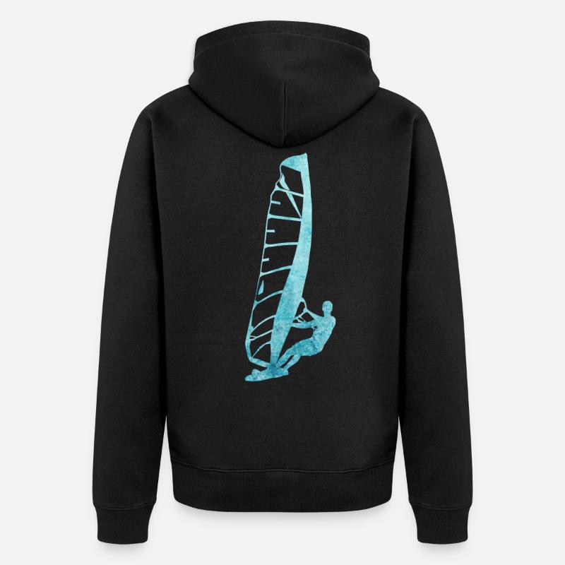 planche à voile - Veste à capuche bio Premium Unisexe - noir