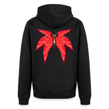 Kingdom Hearts - Leas Flammenbefreierflügel - Unisex Premium Bio Zip Hoodie - Schwarz - Hinten - Nico (187cm)