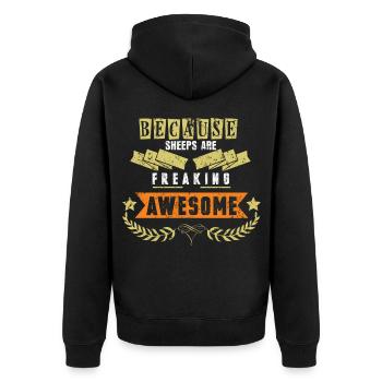 mouton - Veste à capuche bio Premium Unisexe - noir - Dos - Nico (187cm)