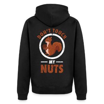 squirrel - Unisex Premium Organic Zip Hoodie - black - Back - Nico (187cm)