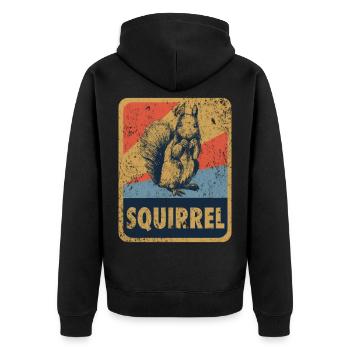 squirrel - Unisex Premium Organic Zip Hoodie - black - Back - Nico (187cm)