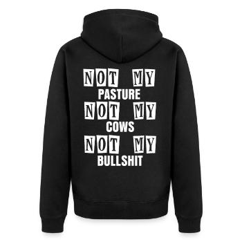 Cow farm farmer stall milk gift - Unisex Premium Organic Zip Hoodie - black - Back - Nico (187cm)