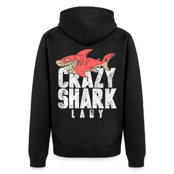Shark Fish Girl - Unisex Premium Organic Zip Hoodie - black - Back - Nico (187cm)