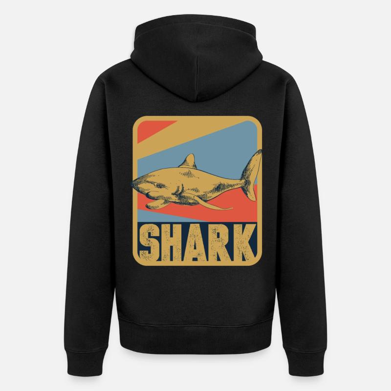 Poisson requin - Veste à capuche bio Premium Unisexe - noir