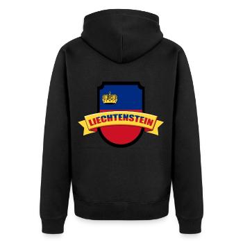 Fürstentum Liechtenstein - Unisex Premium Bio Zip Hoodie - Schwarz - Hinten - Nico (187cm)