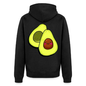 Avocados Advokado Avokado Lustig witzig Vegi Vegan - Unisex Premium Bio Zip Hoodie - Schwarz - Hinten - Nico (187cm)