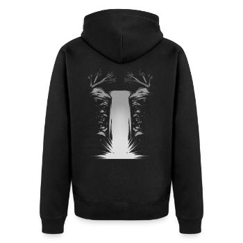 Chute d’eau - Veste à capuche bio Premium Unisexe - noir - Dos - Nico (187cm)