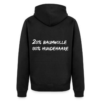 Hund Hundehaare Hunde Haustier Baumwolle Hundelieb - Unisex Premium Bio Zip Hoodie - Schwarz - Hinten - Nico (187cm)