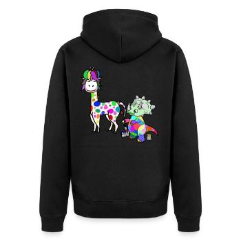 Fantasy Sauvage Giraffe Dino artiste Enfants - Veste à capuche bio Premium Unisexe - noir - Dos - Nico (187cm)