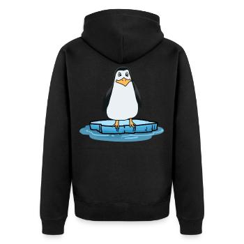 Pingouin Changement climatique Pôle Nord Enfants Nature - Veste à capuche bio Premium Unisexe - noir - Dos - Nico (187cm)