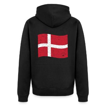 Denmark Flag Denmark Flag Dansk Flag - Unisex Premium Organic Zip Hoodie - black - Back - Nico (187cm)