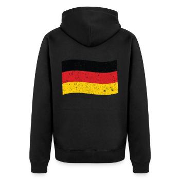 Germany Flag German Flag - Unisex Premium Organic Zip Hoodie - black - Back - Nico (187cm)