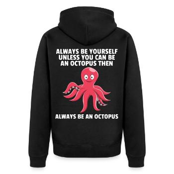 Octopus octopus squid octopus fish gift - Unisex Premium Organic Zip Hoodie - black - Back - Nico (187cm)