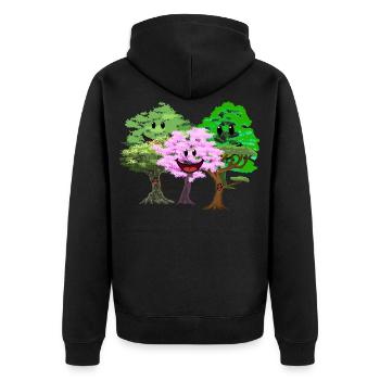 Wald Wälder Bäume Baum Ökologie Nachhaltig Klima - Unisex Premium Bio Zip Hoodie - Schwarz - Hinten - Nico (187cm)