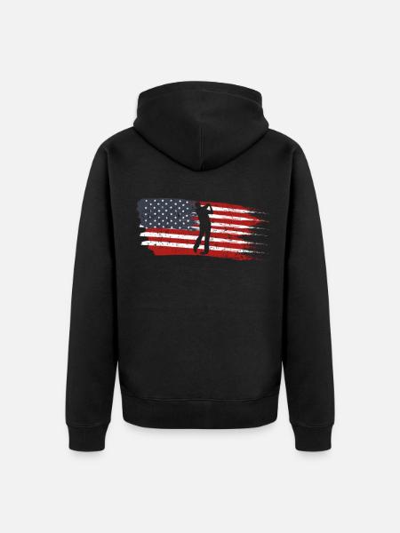 Golf Amerika - Unisex Premium Bio Zip Hoodie - Schwarz