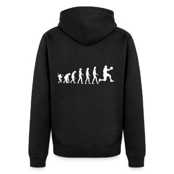 Basketball Evolution - Unisex Premium Organic Zip Hoodie - black - Back - Nico (187cm)